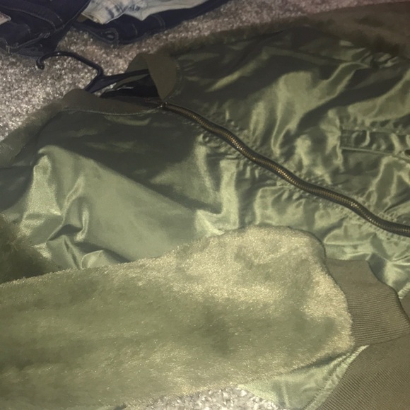 Forever 21 Bomber Jacket with Faux Fur - Picture 2 of 3